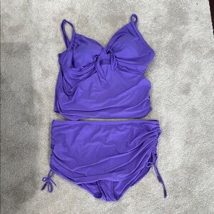 Always For Me Purple Swimsuit with Adjustable Straps Ruched 20